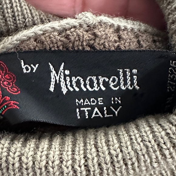 VTG Minarelli Italian Suede/Knit Blend Colorblock Turtleneck Sweater Women's XL - Picture 6 of 8